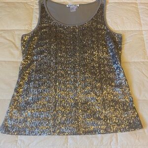 WinterSilks Gold Sequin Tank Top